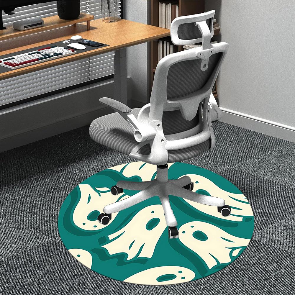 1pc Ghostly Spirits Office Round Area Rug,  Mat Suitable For Office, Under Office Chairs Bedroom Living Room Home Decor, Room Deco
