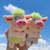 Entzückender Tier-Schlüsselanhänger Exquisite Verarbeitung Grünes Haar Plüschtier Böses Schwein Puppenanhänger zur Dekoration