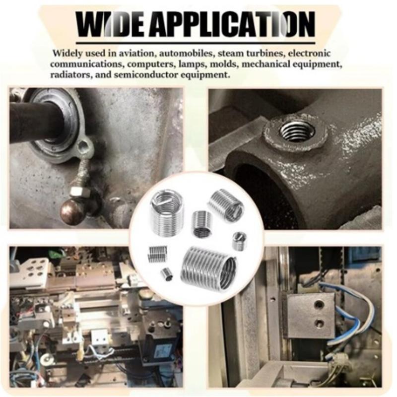 60PCS 3mm-12mm Stainless Steel Wire Screw Insert For Bolted Connections Vibration Resistant Wear Resistant Fasteners