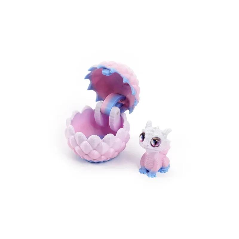 Magic Hatching Dragon Eggs Set - 3D Printed Figurine Cracked Eggs with Baby Dragons Inside, Fantasy Collection & Party Gift