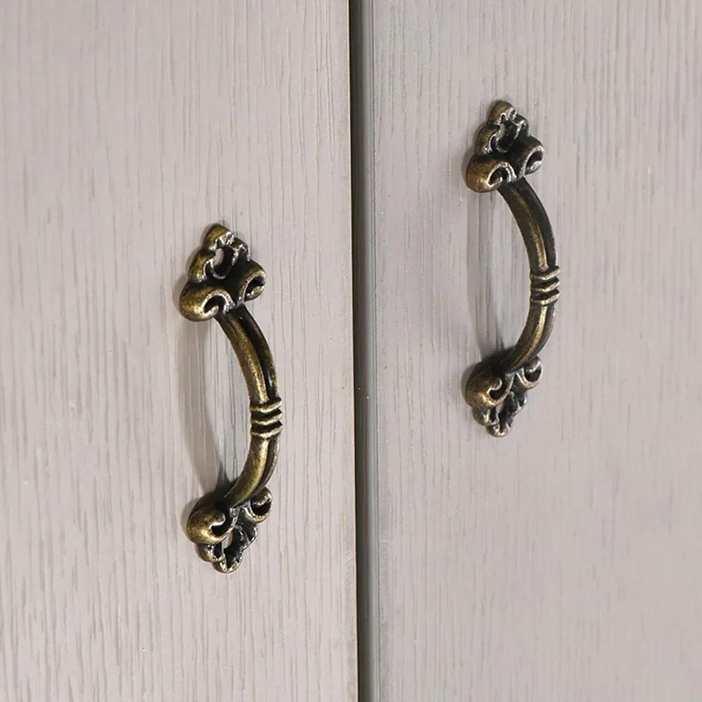 10PCS Antique Drawer Handle Cabinet Pulls Handle Jewelry Box Small Kitchen Cupboard Knob Furniture Drawer Hardware Accessories
