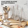 15pcs Silicone Kitchen Tools Set Non Stick High Temp Resistant Food Grade Utensils Spatulas Spoons Colander Storage Bucket