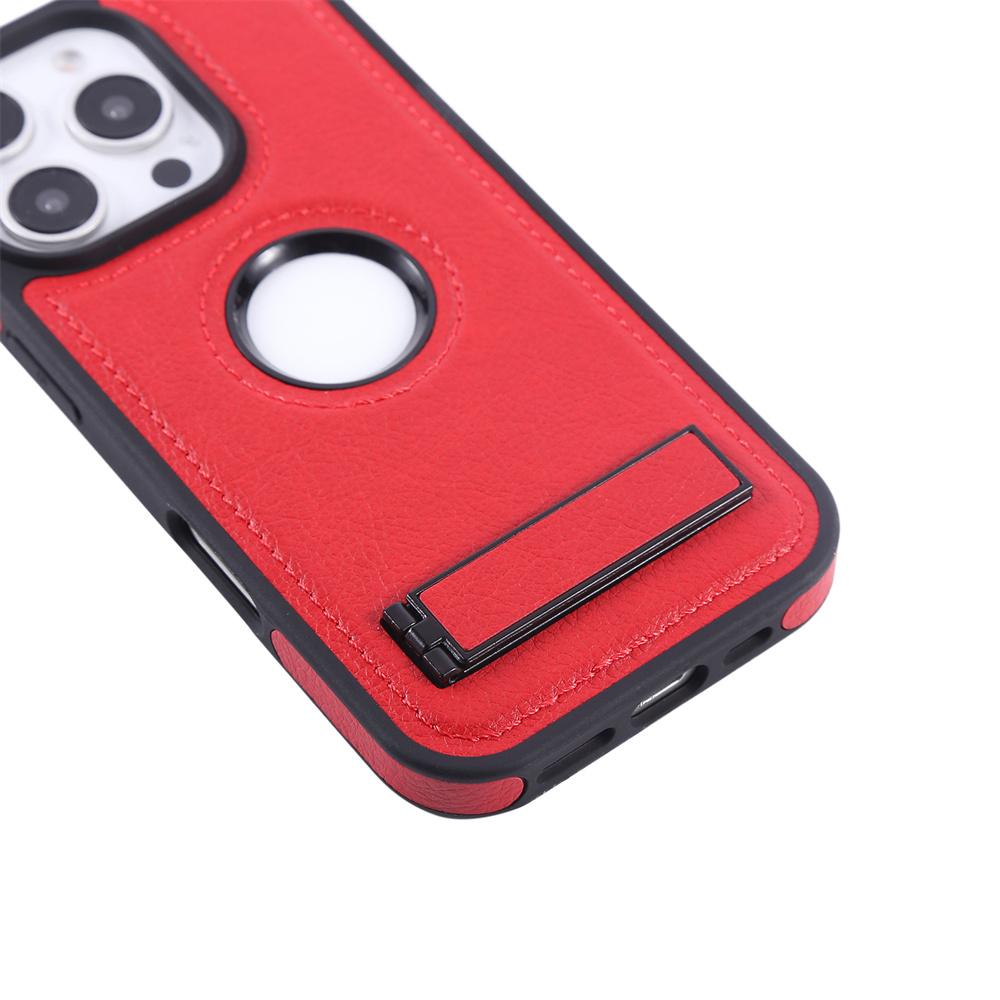 PU Leather Hidden Folding Stand Phone Case For iPhone 16 15 11 12 13 14 Pro Max Shockproof Bumper Protective Back Cover