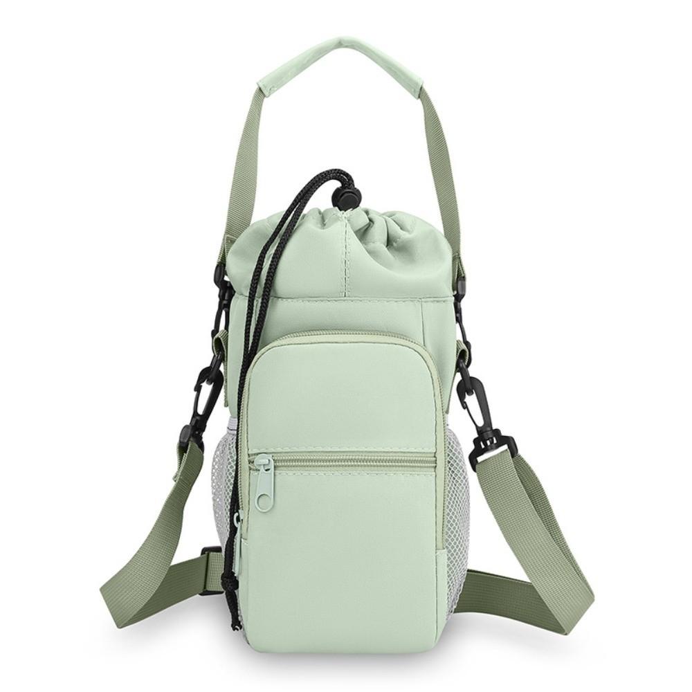 Nylon Water Bottle Holder Bag with Strap Large Capacity Insulating Cup Sleeve Portable Water-resistant Crossbody Bag