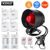 KERUI Tuya WIFI Loudly Speaker High Decibel Burglar Siren Home Security Alarm System With Door Windows Sensor Motion For House