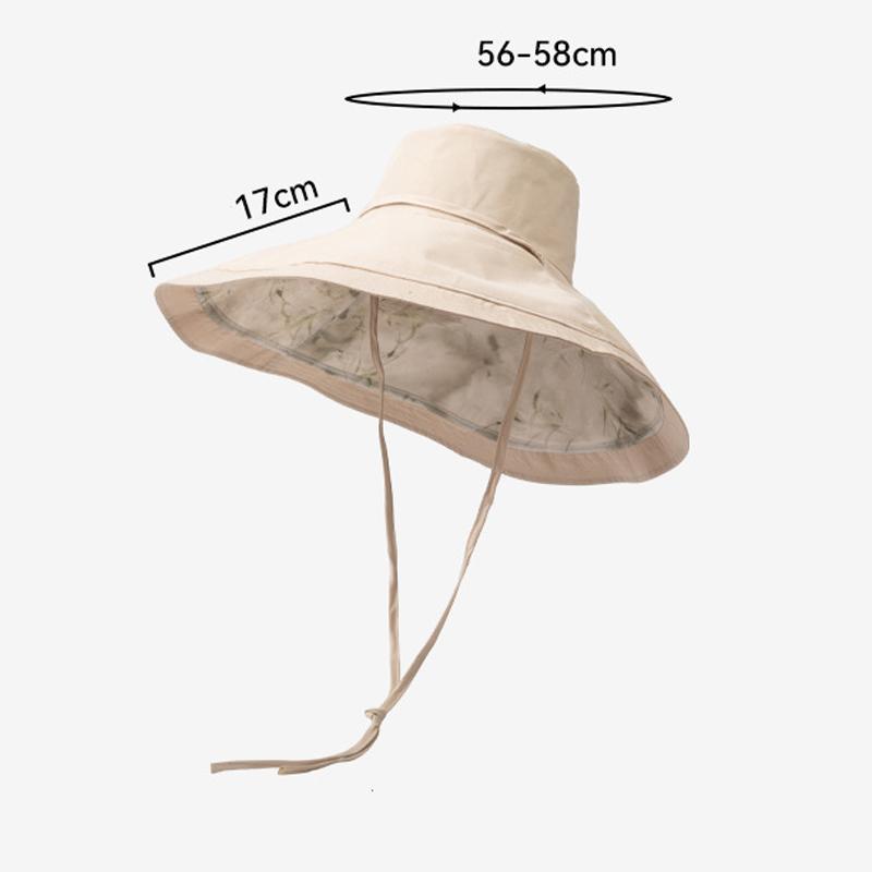 Women's Double-Sided Fisherman's Hat with Big Brim Printed Summer Sun-Protection and Uv-Protection Sun Hat