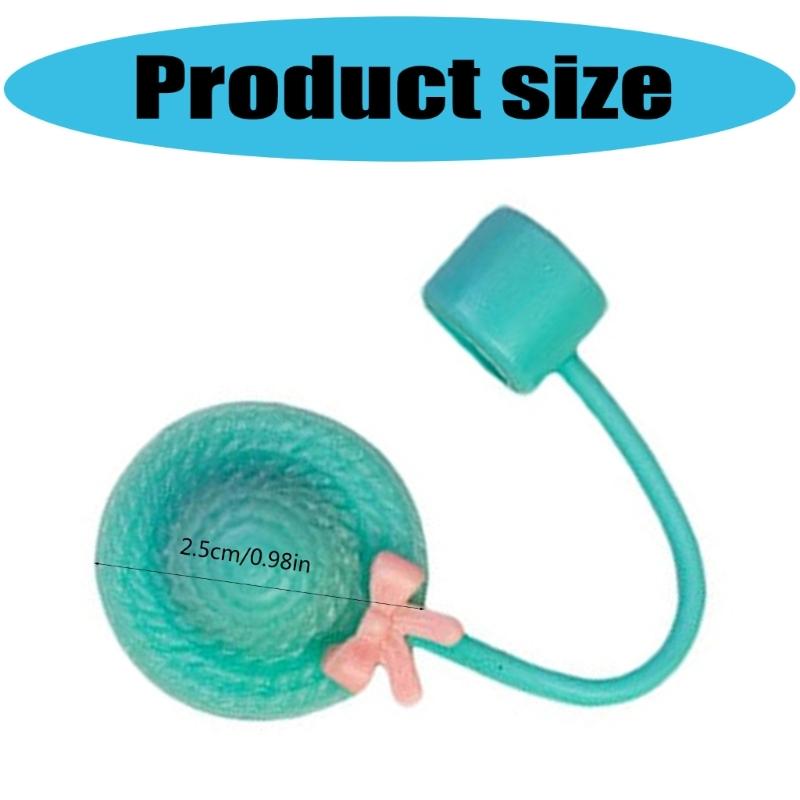 Dustproof Drinking Straw Caps Plug Reusable Straw Tip Lid Dustproof Plugs Cover Hat Shape Silicone Straw Cover Caps
