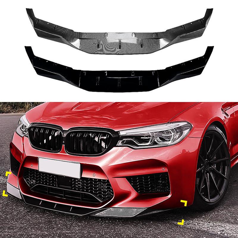 For 2018-2020 BMW 5 Series M5 F90 3pcs/Set Car Front Bumper Lip Chin Spoiler Carbon Black Bodykit Exterior Tuning Accessories