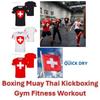 Switzerland Swiss MMA Boxing Muay Thai T-shirt National Flag Print 3D Training Unisex Women Men Quick Dry Fitness Gym Sport Workout Casual Streetwear