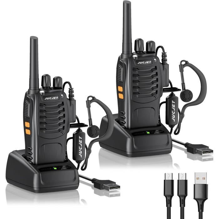 Talkie-walkie 88E - Version Mise À Niveau Du BF-888S - 16 Canaux - 5w - Antenne Fixe - Portée Jusqu'à 3 Km - JUCJET