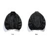 Unisex Retro PU-Leder Stehkragen Baseball Pilot Jacke - Herbst Winter Kollektion