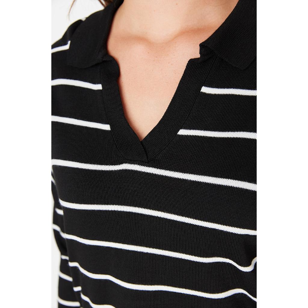 Navy Blue Striped Knitwear Sweater Twoaw22kz0735