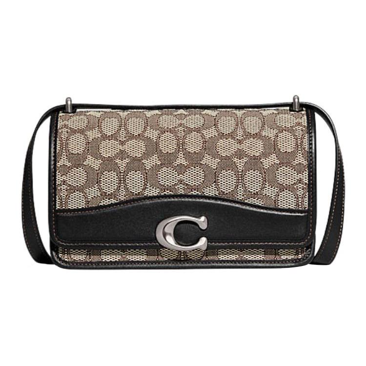New COACH Bandit Cow Leather With Fabric Small Square Bag, Crossbody Bag, Shoulder Bag Medium Size Women's CD709-LHUW7
