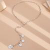 Fashion Style Metal Portrait Tag Long Necklace Female, Simple Cross Chain Collarbone Necklace