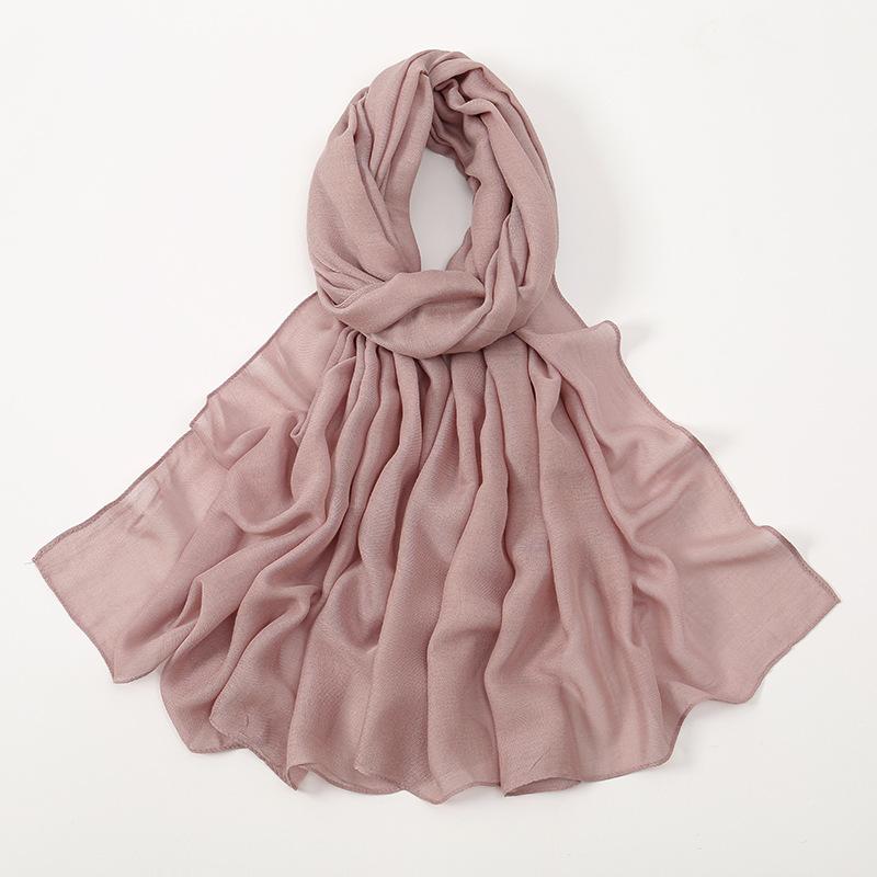 High Quality Thin Modal Monochrome Thin Edge Small Size Breathable Human Cotton Shawl Cotton and Linen Women's Scarf Headscarf