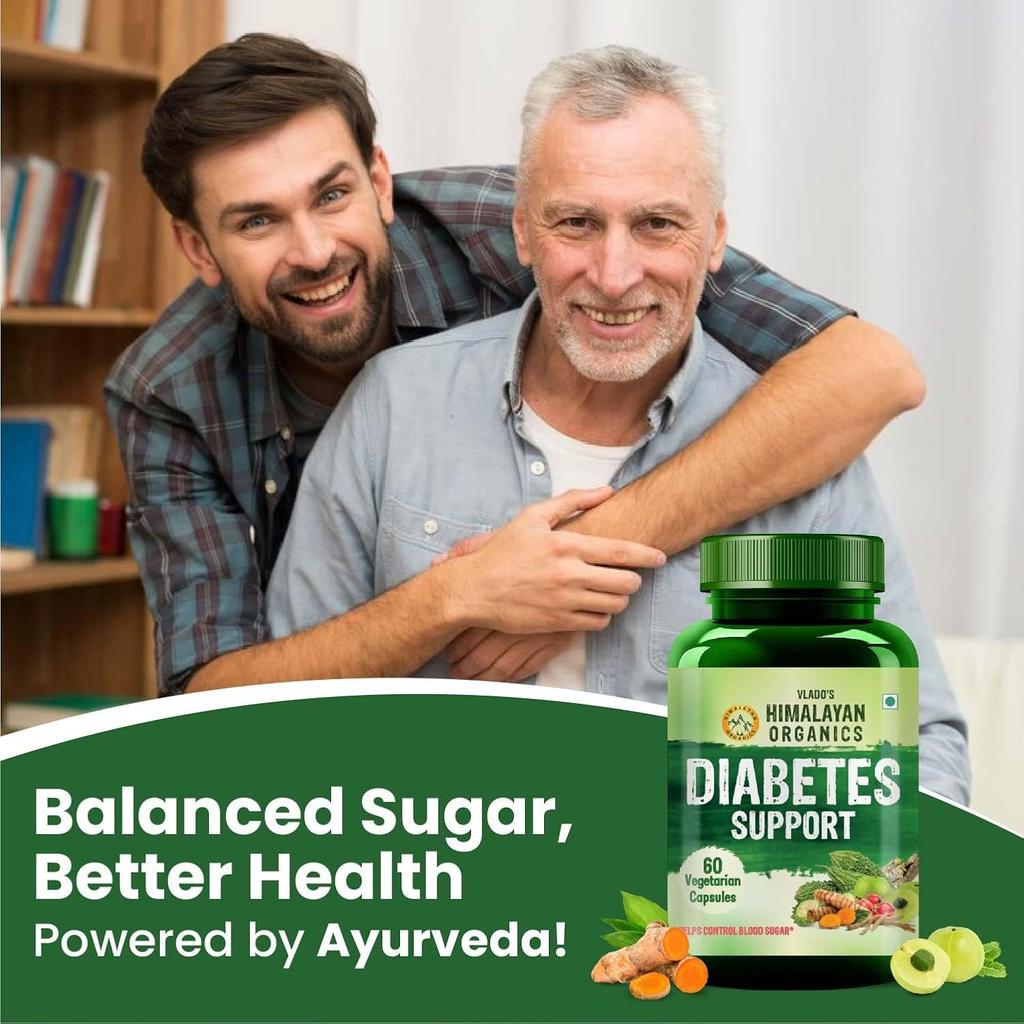 Vlado's Himalayan Organics Diabetes Support Supplement 60 Veg Capsules Herbal Blood Sugar Support Formula