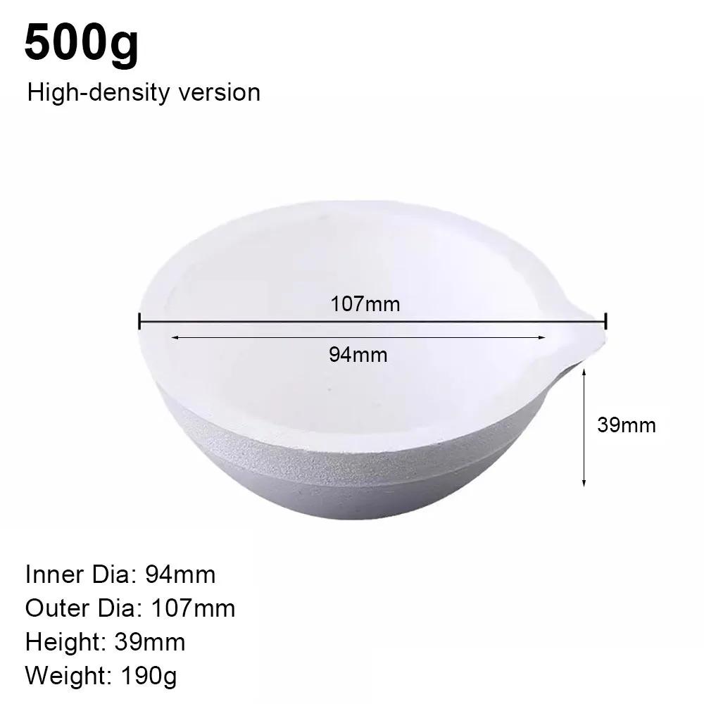 1Pcs High Temperature Quartz Dish Bowl High-density Gold Silver Metal Copper Cast Silica Melting Crucible 100-750g White