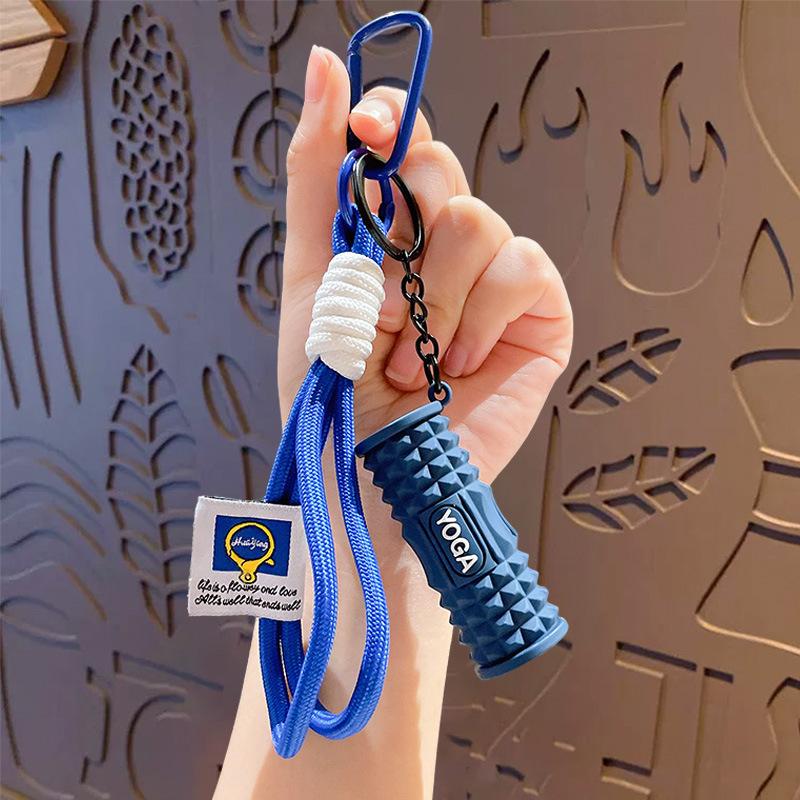 Mini Foam Roller Fitness Keychain Silicone Gym Workout Gifts Outdoor Backpack Pendant Gym-Lockers Decoration For Gym Lovers