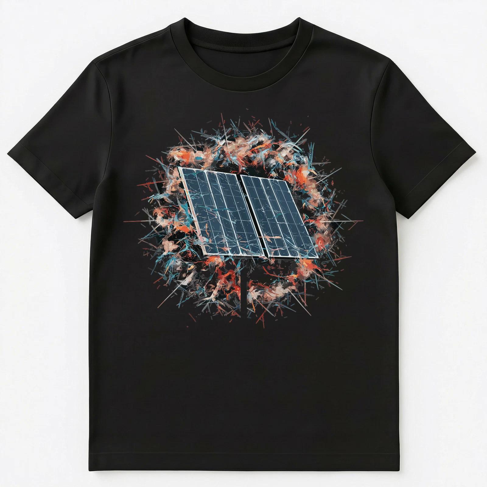 

Colorful Paint Splash Solar Panel Art Graphic Unisex T-Shirt 4XL