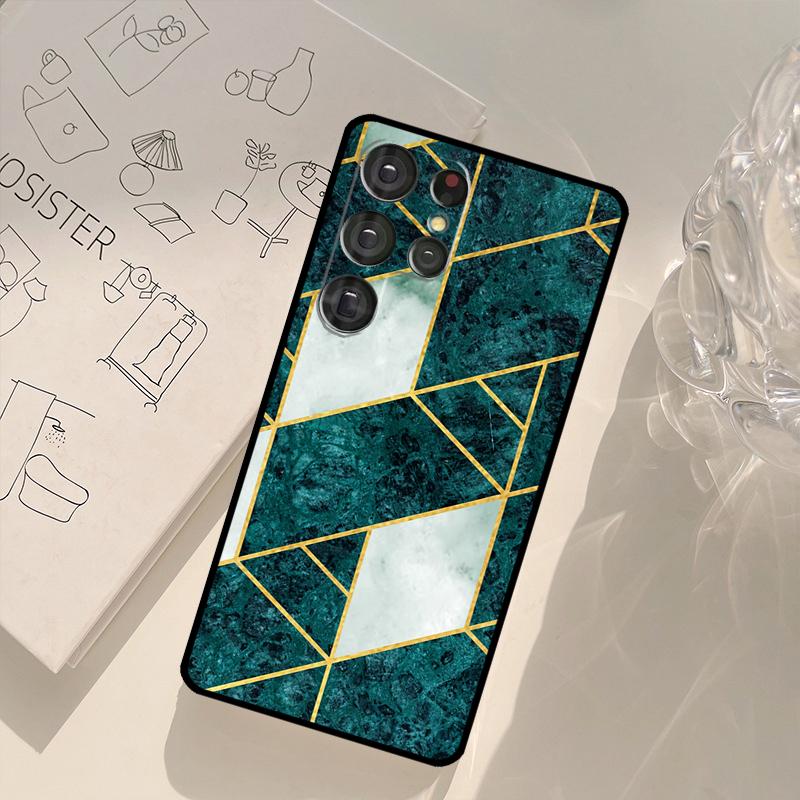 Marble Geometric Phone Case For Samsung Galaxy S25 S26 Ultra S20 S21 S22 S23 S24 Plus S10 S25 FE Back Cover