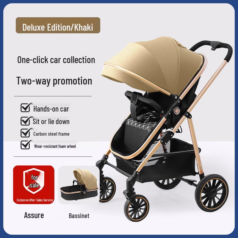 Yinglai'er Lightweight Foldable Reversible Baby Stroller with Sleep Basket