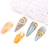 6-Grid Nail Art Pearl Ab Symphony Semicircle Abs Pearl Small Steel Ball Mixed Nail Jewelry
