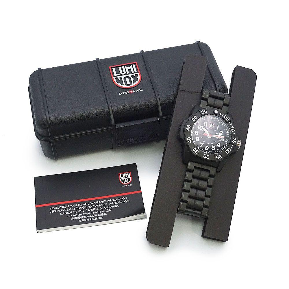 Used Luminox 3510 Navy Seals 3500 Series Quartz Carbon Stainless Steel Black Silver Watch with Box LUMINOX (Used)
