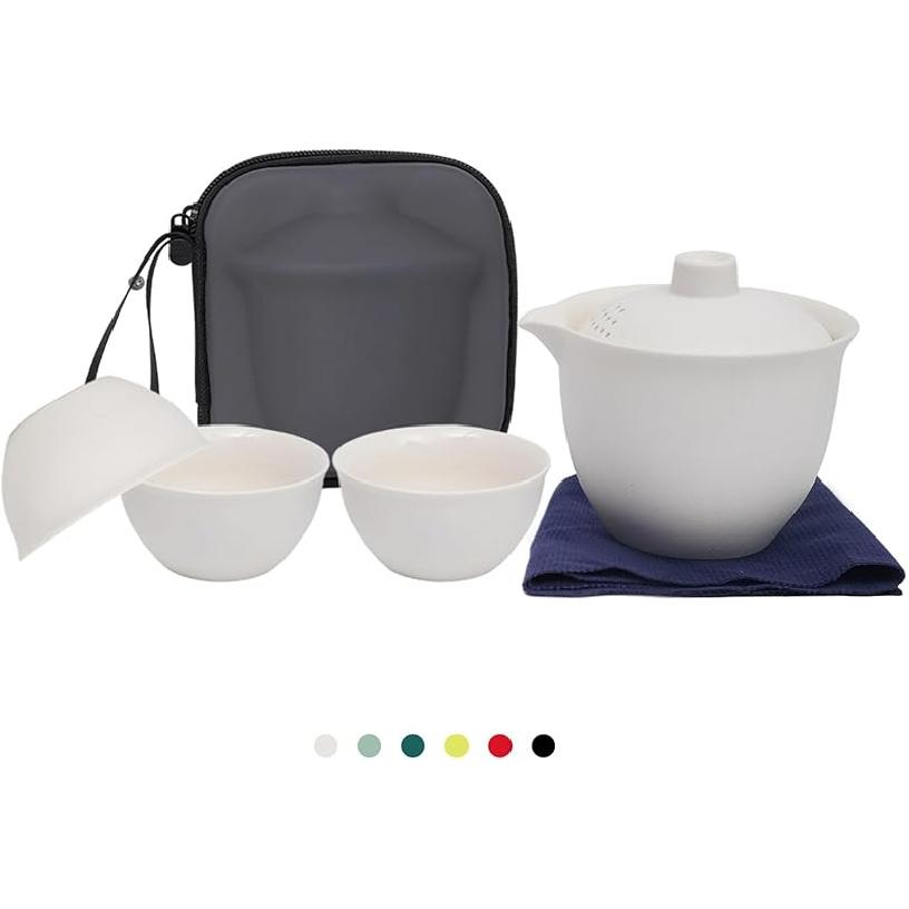 

Фарфоровые китайские наборы для чая Гунфу для взрослых, портативный набор чайника и чашек для кунг-фу, маленький керамический набор для чаепития, дорожный чайный набор с крышкой для дома, для подарка белый