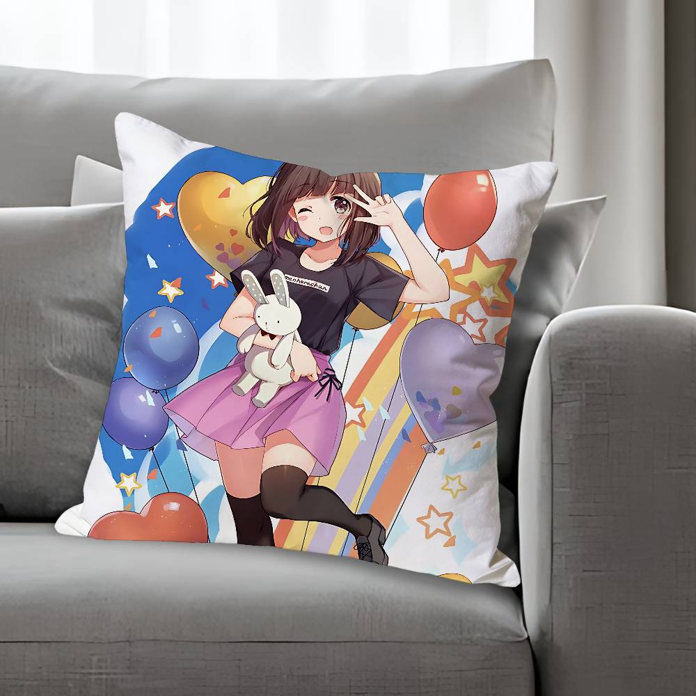 Cute MMenhera CChan Anime Celebrity Merchandise AllMatch Printed Pillow Case Sofa Car Office Room Decoration Protector