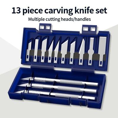 13-teiliges Schnitzmesser Universalmesser 10 verschiedene Klingen zur Erfüllung der Bedürfnisse des täglichen Gebrauchs, geeignet zum Gravieren, Papierschneiden