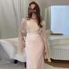 2024 Summer Women's Solid Color Spliced Long Sleeve Dress