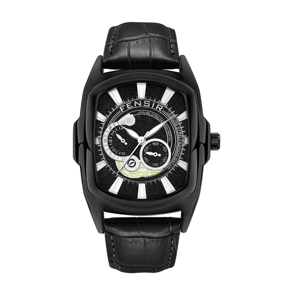 Men's Punk Watch Luminous Calendar Faux Leather Strap Quartz Watch Students Father's Day Gifts