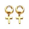 Drop Cross Earring Mens Egyptian Ankh Michael Hang Dangle Earrings Black Stainless Steel Male Punk Jewelry