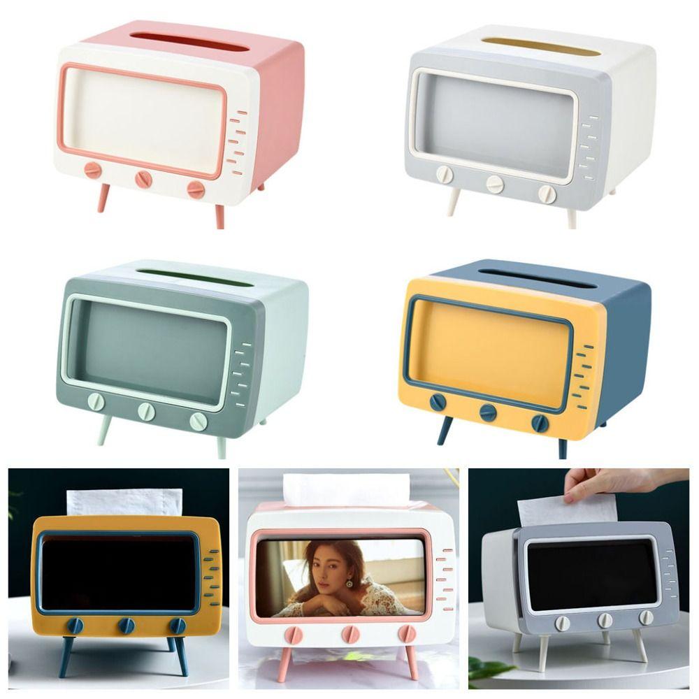 Retro Tissue Box Holder Multifunctional Paper Storage Case Cute Accessory Tissue Organizer Bedroom