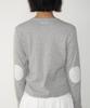 RONRON Floral Elbow Patch Long Sleeve Gray