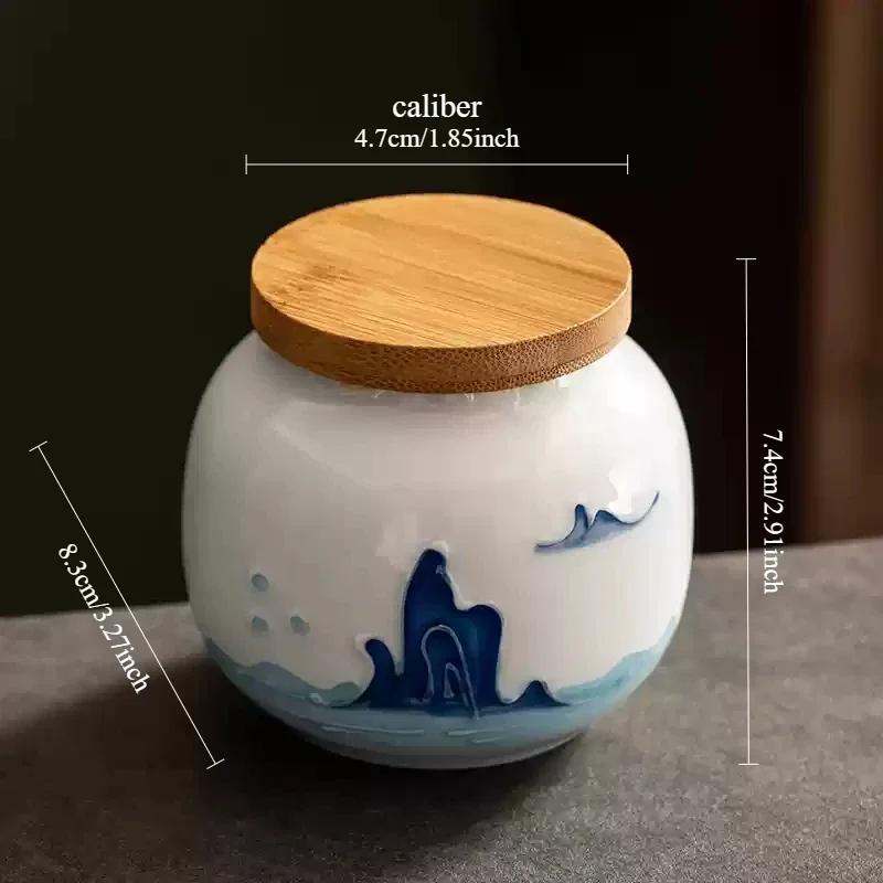 

Ceramic tea jar Household Ganoderma lucidum tea, coffee beans, biscuits, candy, sealed jar, pill powder, ceramic storage tank