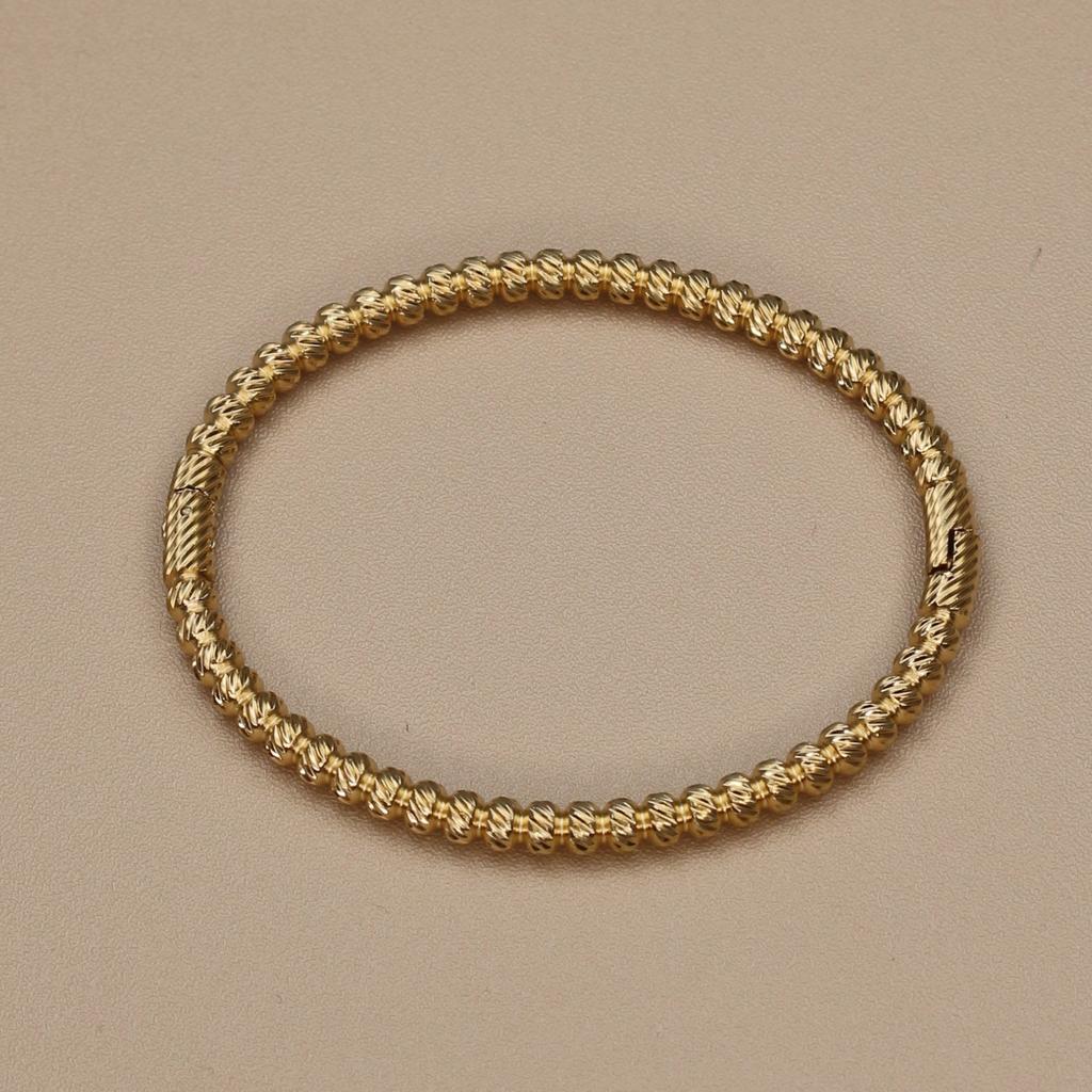 XCB-019 High Polished Stainless Steel Gold Color Waterproof Bracelet Light Luxury Luster Zircon Women's Bangle Fashion Jewellery