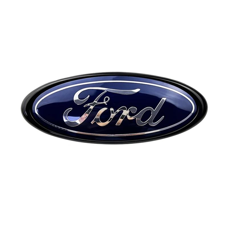 14.6x5.7cm ABS+alloy Car Front Badge Auto Emblem Accessories for Ford Focus Ranger Mustang Kuga Mondeo Fiesta Explorer Transit CVW1