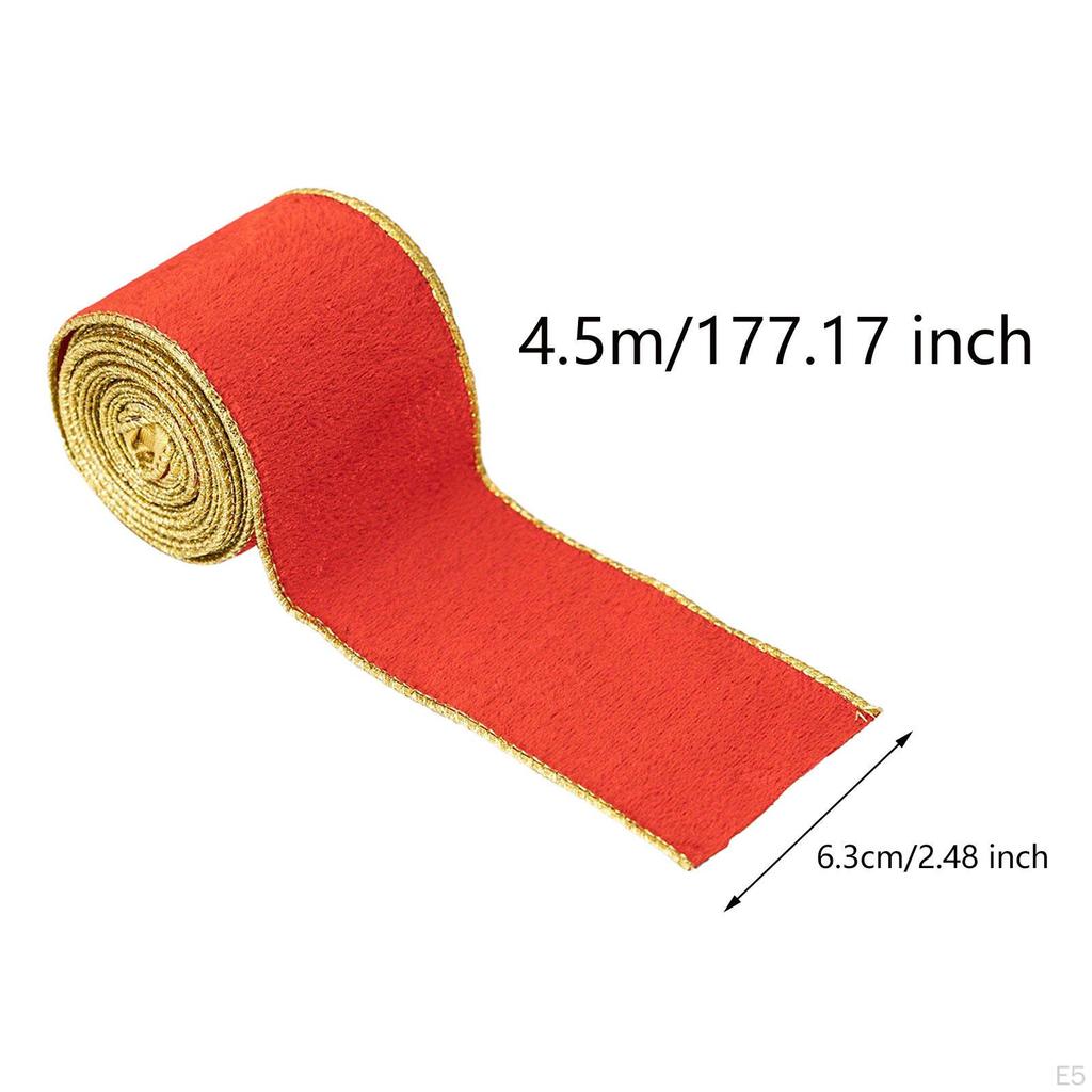 Christmas Ribbon Atmosphere Decor 2.5inch Decorative Wired Edge Holiday Satin Band