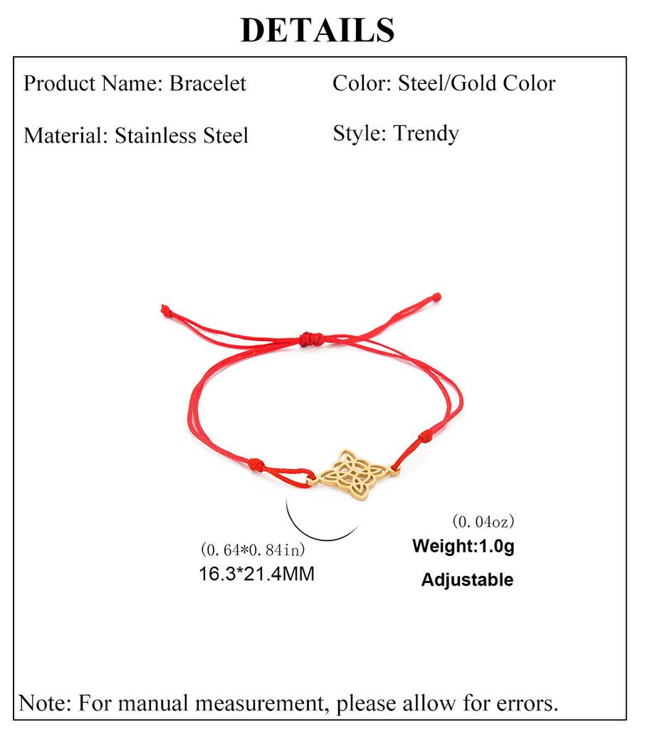 Cazador Witch Knot Wax Rope Bracelet for Women Stainless Steel Amulet Wicca Charm Bracelets Witchcraft Jewelry Birthday Gift New