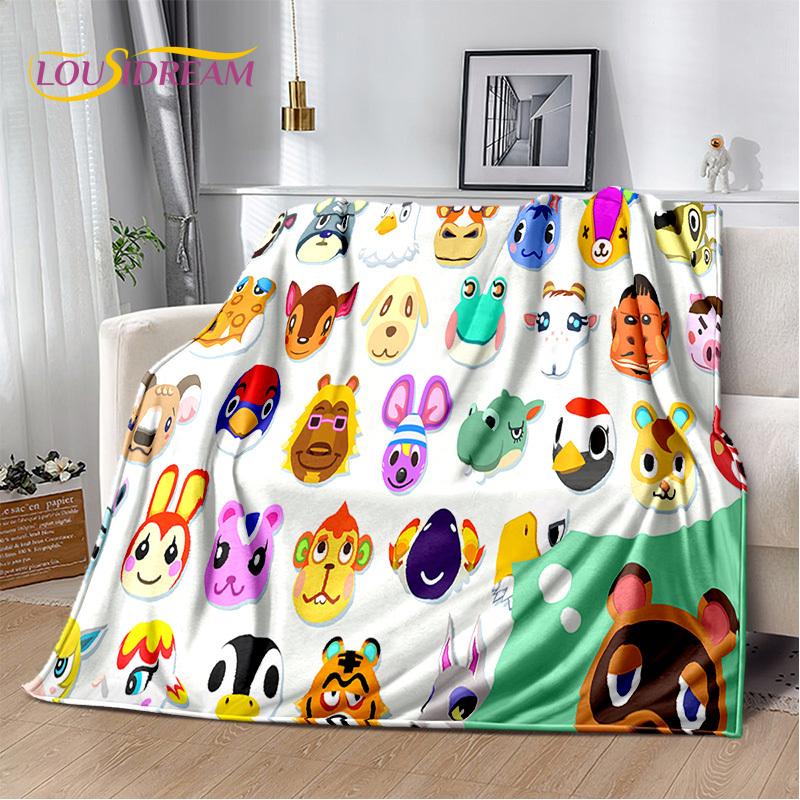 Manta de dibujos animados de Animal Crossing New Horizons, manta suave para el hogar, dormitorio, cama, sofá, Picnic, viaje, oficina, manta para niños