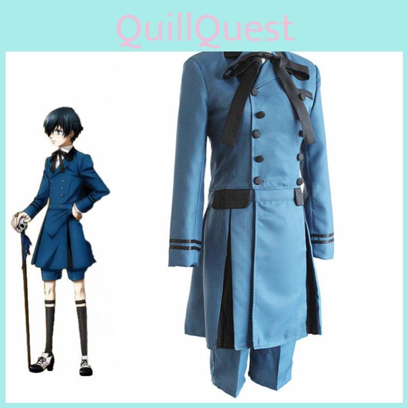 Elegant Black Butler Ciel Phantomhive Cosplay Costume Full Set For Unisex Halloween Events