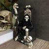 Evil Grim Reaper Statue Reaper On Bone Throne Statue With Scythe For Halloween Spooky Gothic Decoration Sculptures Fantasy Decor