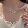 Sterling Silver Geometric Square Necklace: Light Luxury Summer Style for Women