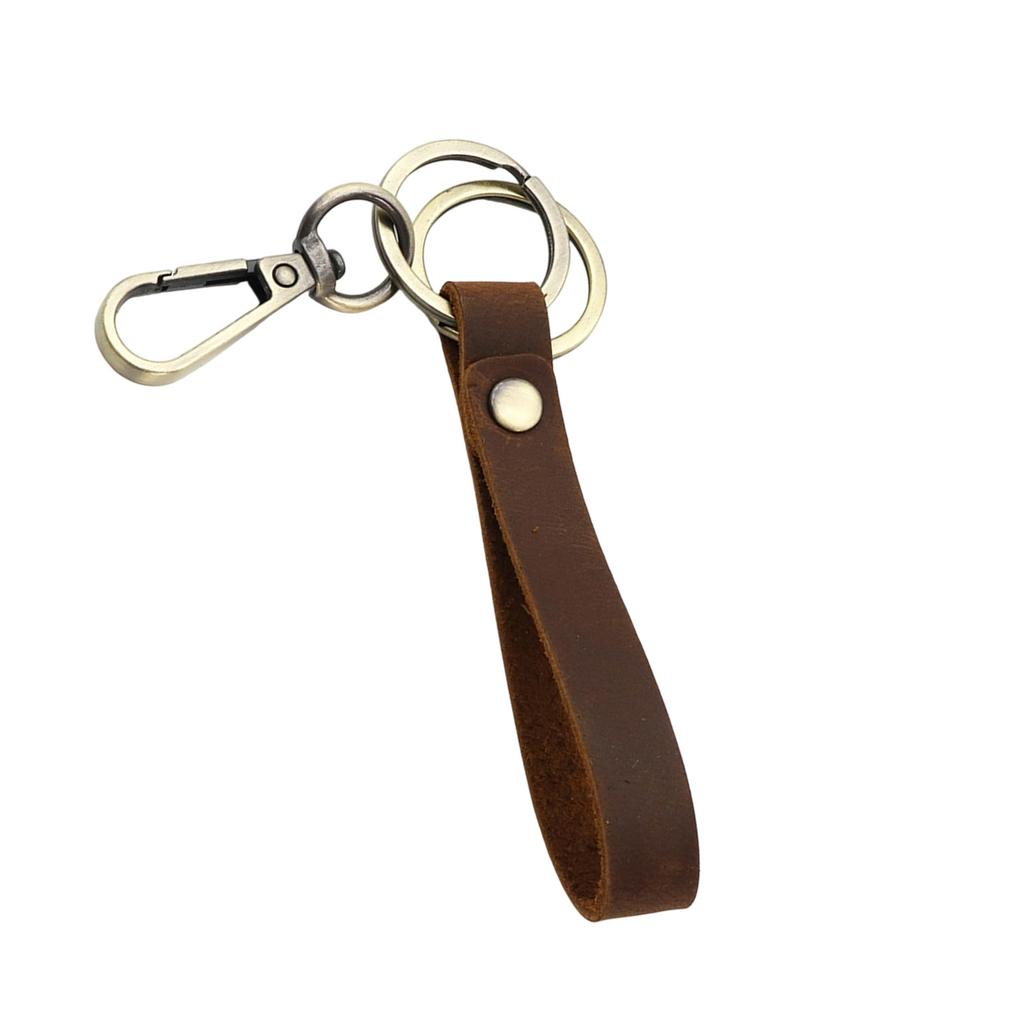 Genuine Leather Keychain for Business Professionals Portable Sturdy Keyring with Various Color for Everyday Use
