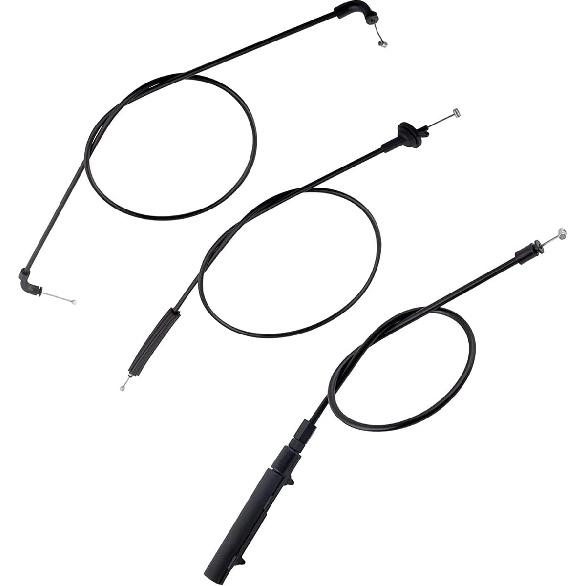 3Pcs Front Center Rear 3pcs Hood Release Cable Kit Fit For BMW 740i 2001, 745i 02-05, 750i 750Li 06-08, 760i 04-06, 760Li 03-08, Alpina B7 07-08