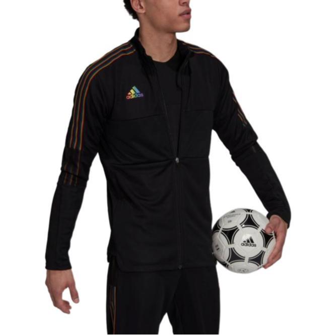 Adidas Soccer Training Track Jacket With Stand Collar And Stripes Men Outerwear Black GS4709