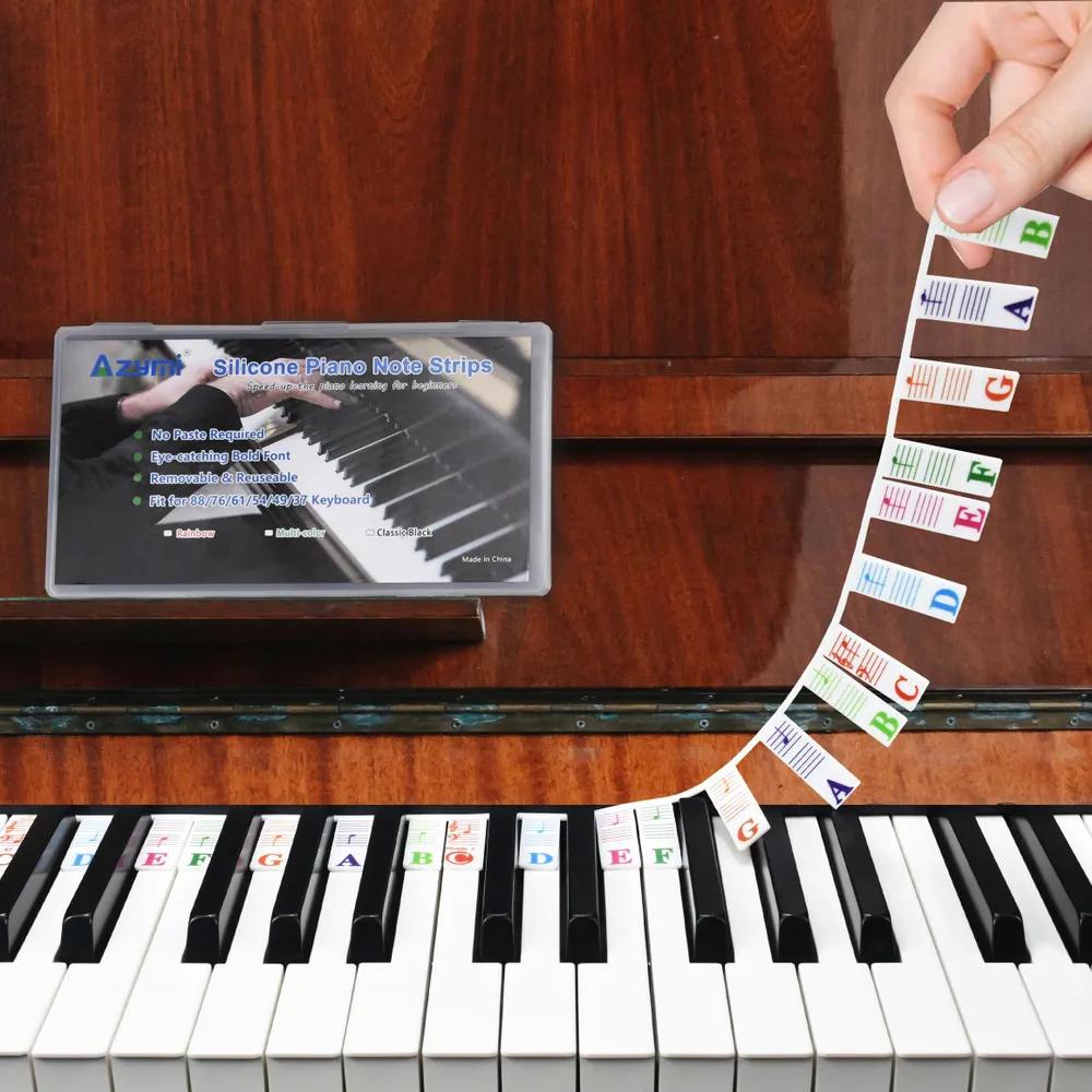 YPTSYSYS Piano Sticker for Beginners, Removable stickers with notes on the piano keyboard for learning, Full-size, 88 keys, made of silicone