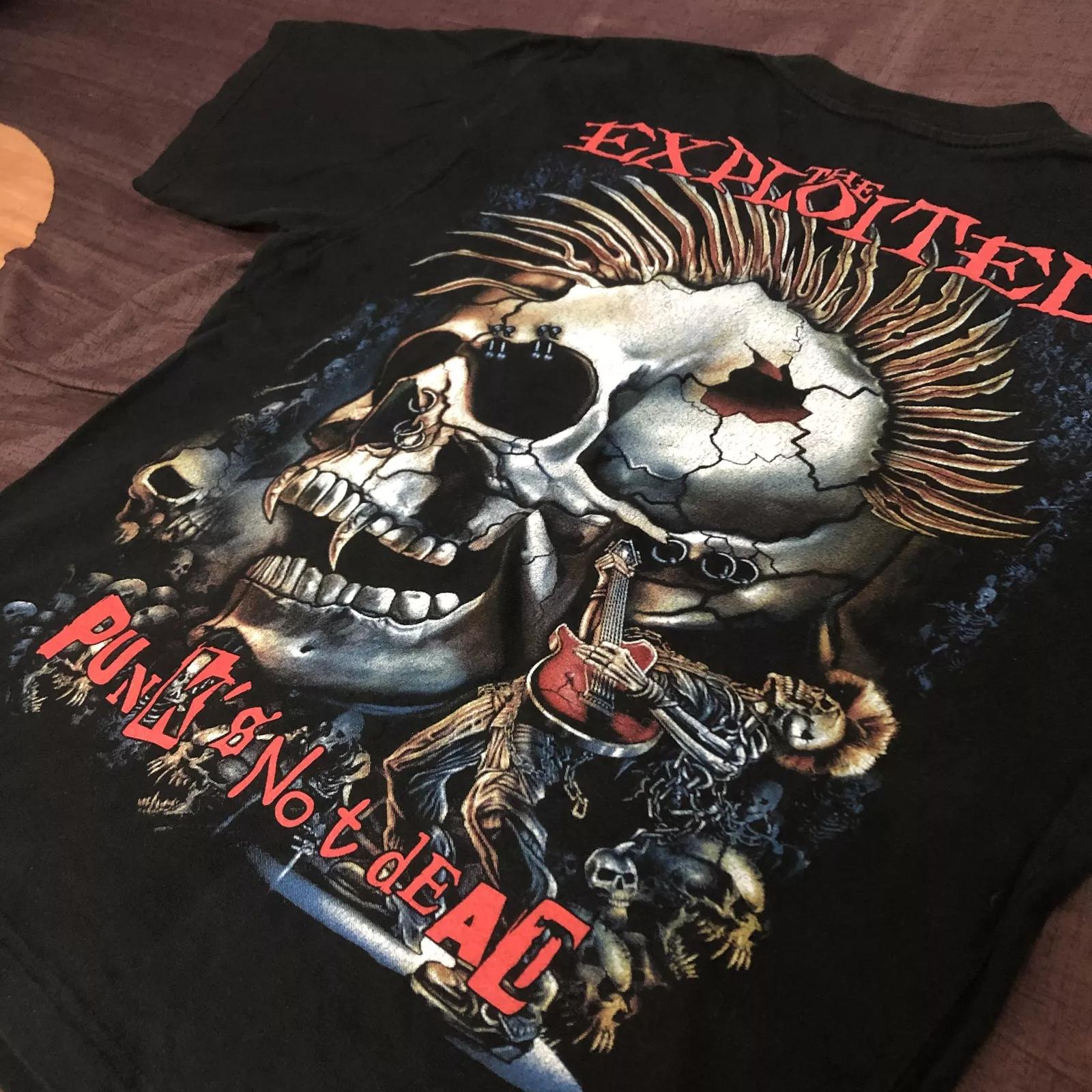 

Хлопковая черная футболка унисекс S-4XL с панк-группой The Exploited Мужская женская графическая футболка с коротким рукавом Унисекс Мужская женская летняя 3XL