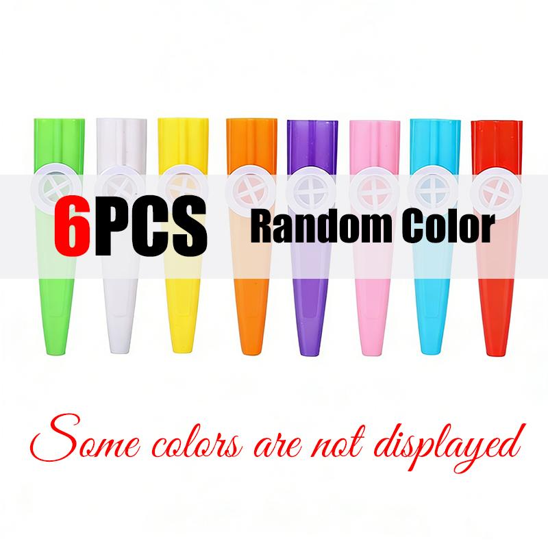 3-9PCS Plastic Kazoo Whistle Random Mixed Color Flute Whistle Harmonica Musical Instrument Educational Prop for Music Lovers ZYF